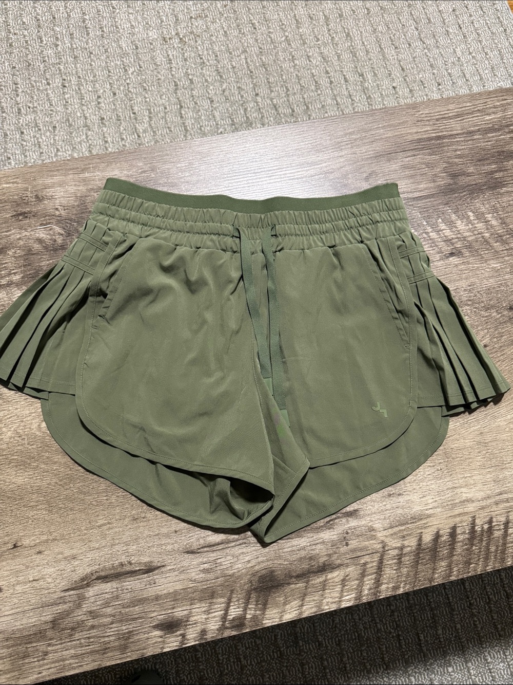 JoyLab Olive Green Athletic Pleated Side Shorts